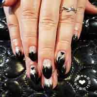 Acrylic nails black and white design